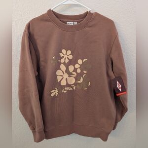 Rhythm Brown Floral Crewneck Sweater NEW Size XS